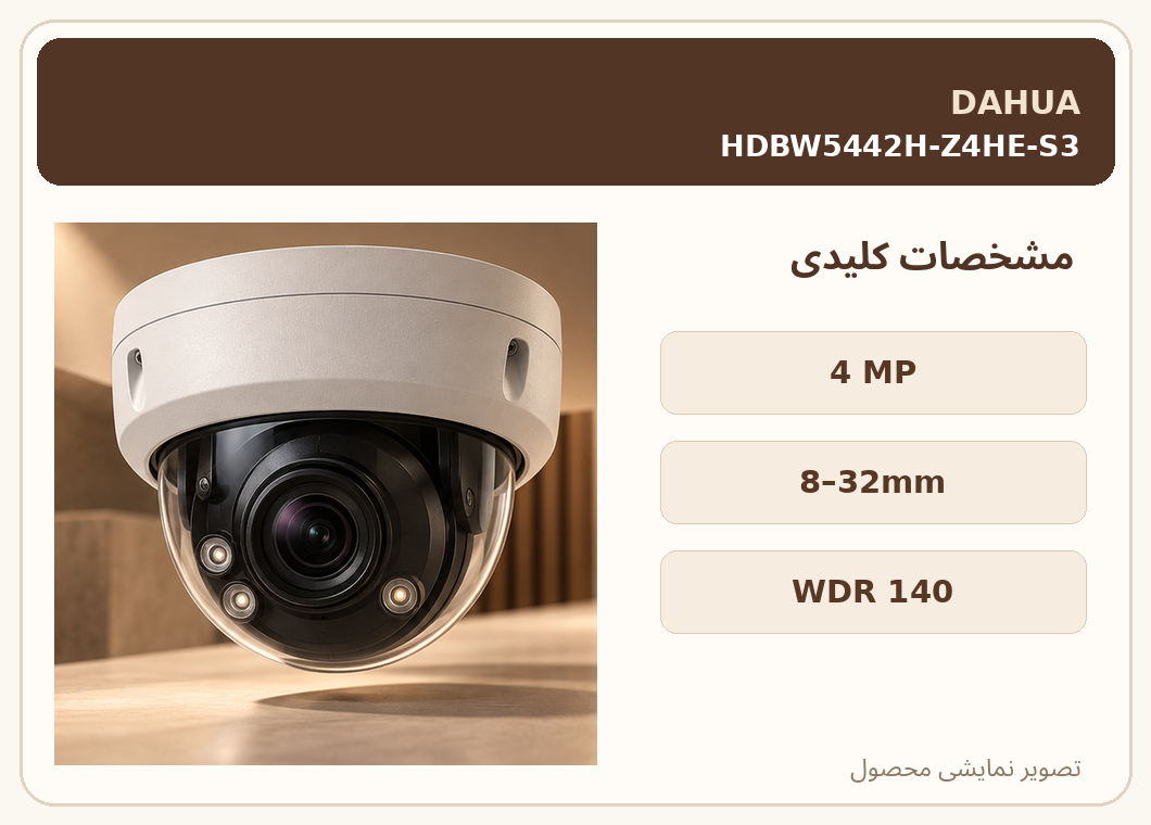 دوربین دام داهوا ۴ مگاپیکسل HDBW5442H-Z4HE-S3 – تصویر 2