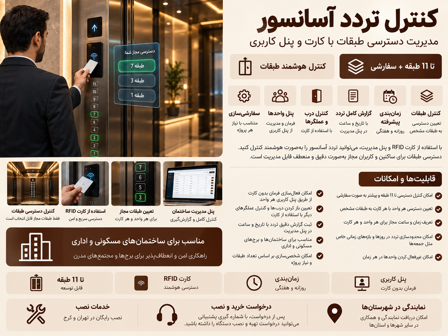 کنترل تردد هوشمند آسانسور